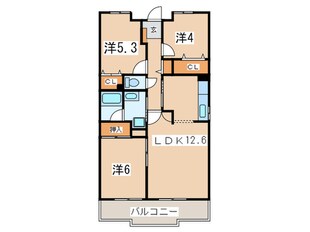 サンヒルズ天神の物件間取画像